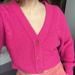 H&M Fuchsia Cardigan Sweater